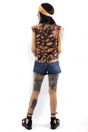 Tricou Tie Dye cu print astral - Maro [3]