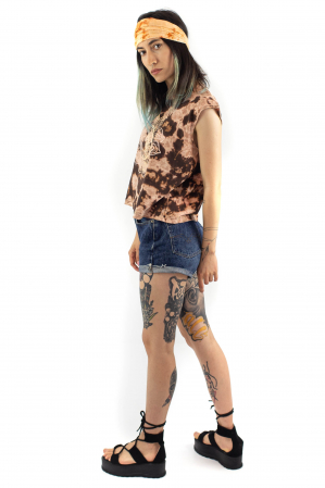 Tricou Tie Dye cu print astral - Maro [2]
