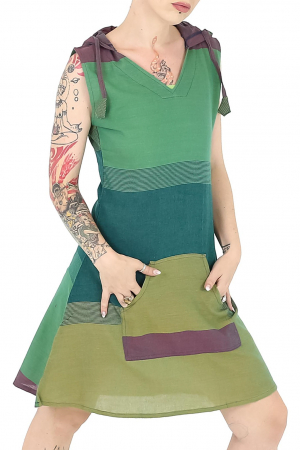 PROMOȚII - Tunică fără mâneci cu glugă - Verde