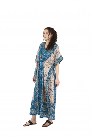 Tunica lunga cu ajustare in talie - Albastru [1]