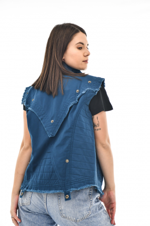 Vesta regular cu guler rusesc - Negru [7]