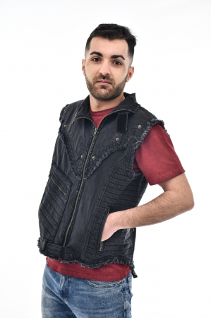 Vesta regular cu guler rusesc - Negru [3]