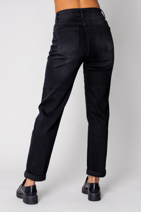 Blugi elastici cu strasuri Black [3]