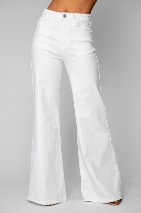 Blugi elastici evazati din denim Off White [2]