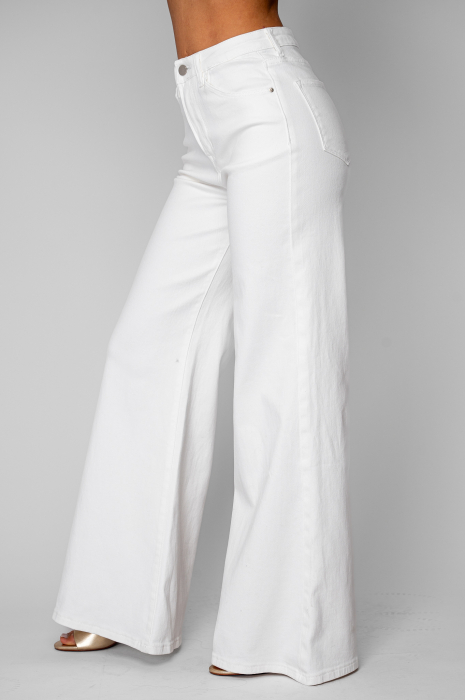 Blugi elastici evazati din denim Off White [3]