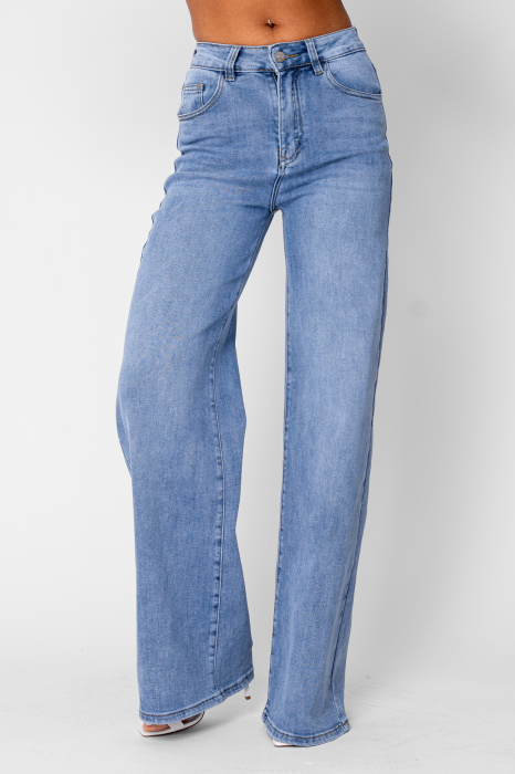 Blue denim wide leg jeans [3]