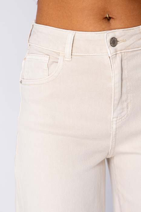 Cream denim wide leg jeans [5]