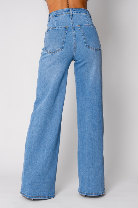 Blugi elastici largi Light Blue [3]