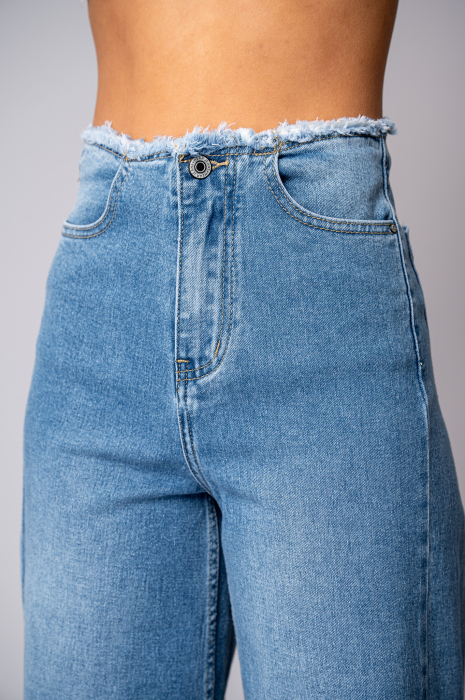 Blue denim wide leg jeans [4]