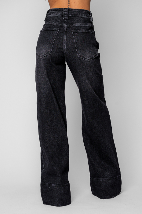 Blugi elastici largi Black [3]