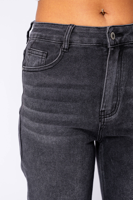 Black denim wide leg jeans [6]