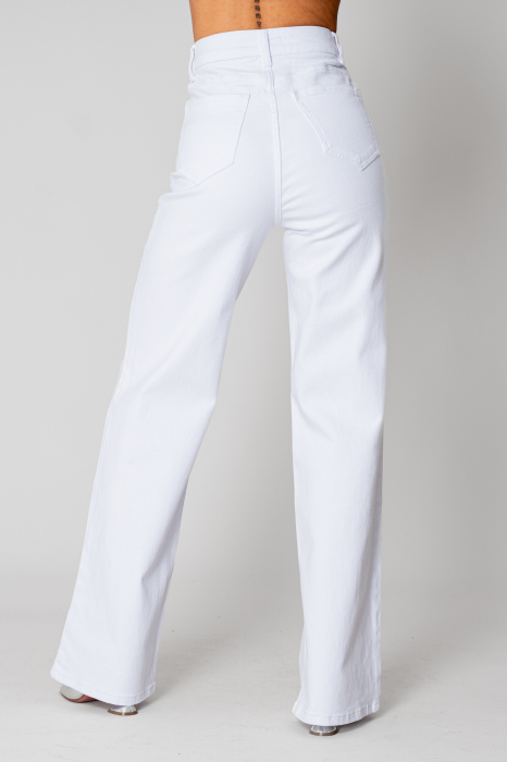 Wide stretch jeans in White denim [4]