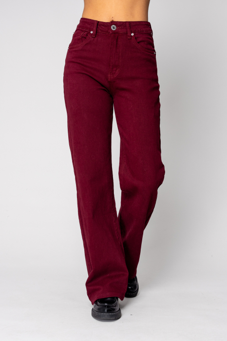 Blugi elastici regular Burgundy [1]