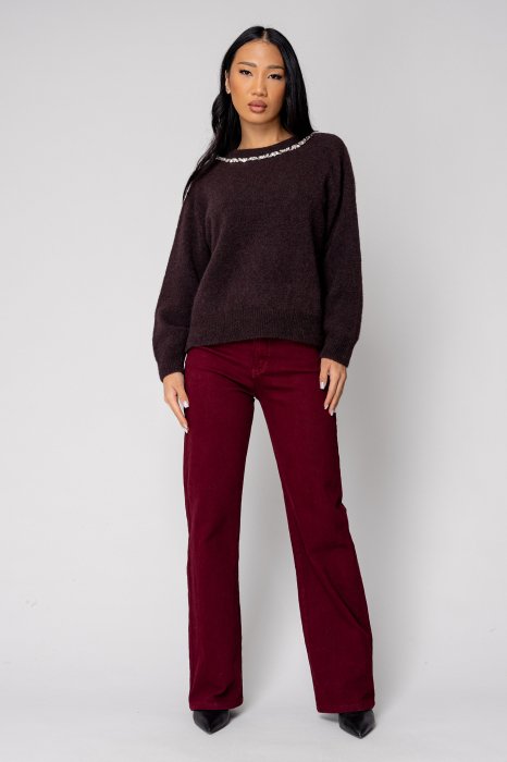 Blugi elastici regular Burgundy [5]