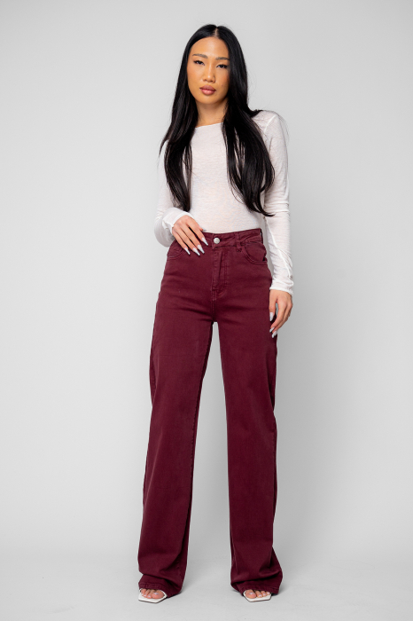 Blugi lungi regular Burgundy [4]