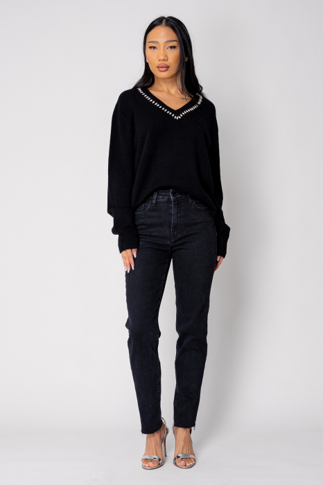 Blugi elastici conici Black [5]