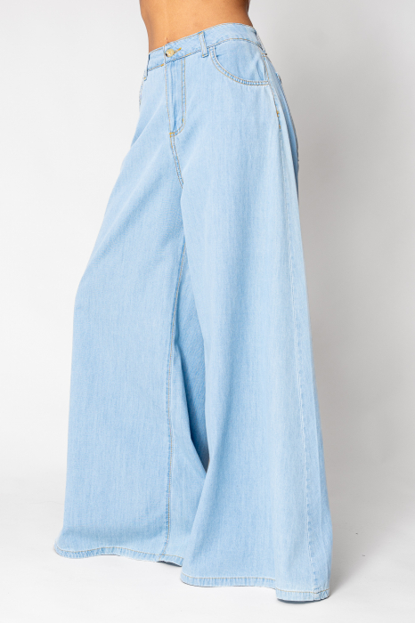 Light Blue denim wide leg jeans [3]