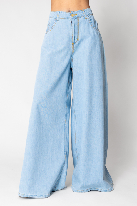 Light Blue denim wide leg jeans [2]
