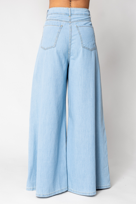Light Blue denim wide leg jeans [4]