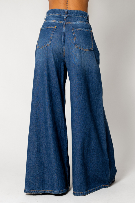 Khaki denim wide leg jeans - Copie [3]
