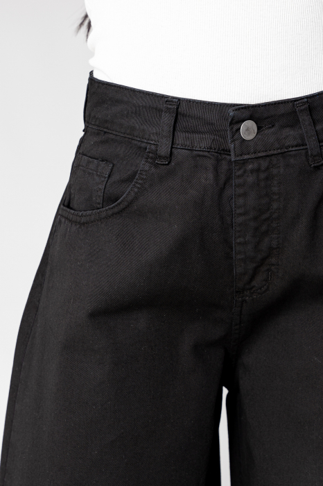 Black denim wide leg jeans [5]