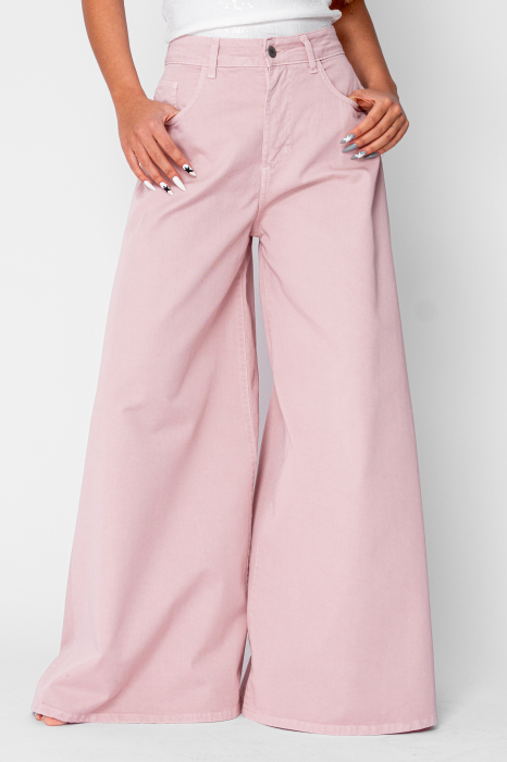 Rose denim wide leg jeans [3]