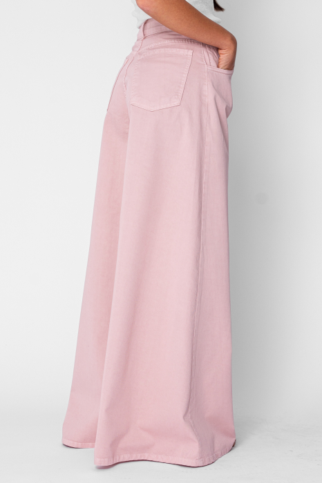 Rose denim wide leg jeans [4]