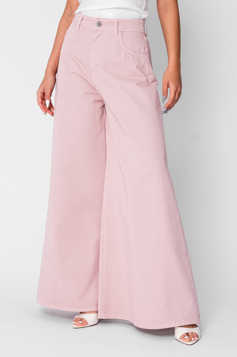 Rose denim wide leg jeans [2]