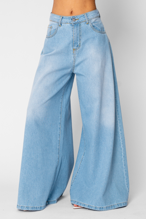 Light Blue denim wide leg jeans [2]