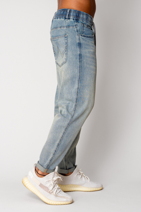 Blue Long Joggly Jeans with Drawstring [2]