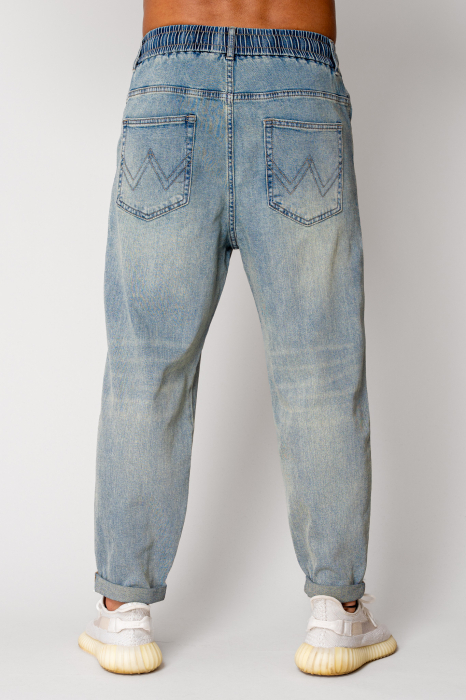 Blue Long Joggly Jeans with Drawstring [3]