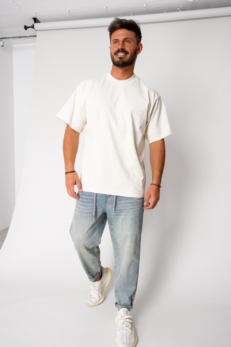 Blue Long Joggly Jeans with Drawstring [4]