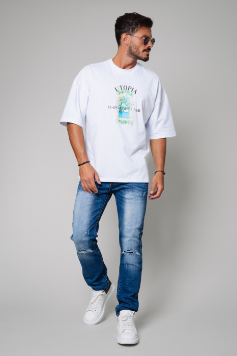 Blugi Lungi inchidere cu nasturi Dark Blue [2]