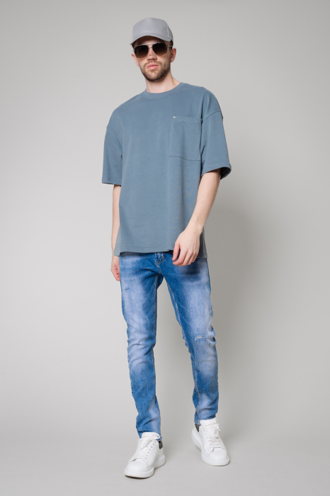 Blugi Lungi din denim elastic Blue [4]