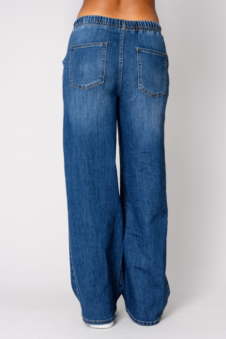 Long denim jeans with elastic Blue [3]