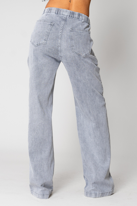 Long denim jeans with elastic Light Gray [3]