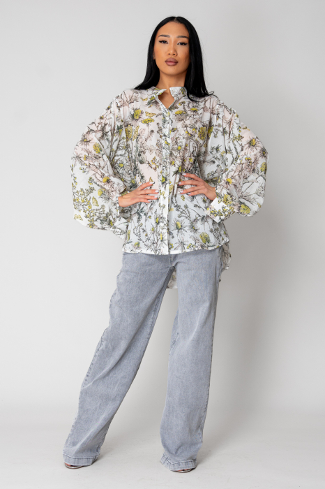 Long denim jeans with elastic Light Gray [5]