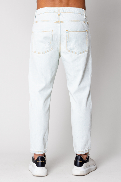 Long denim jeans Regular Ripped Light Blue [3]