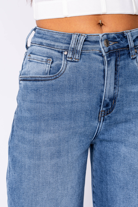Blue stretchy long jeans [4]