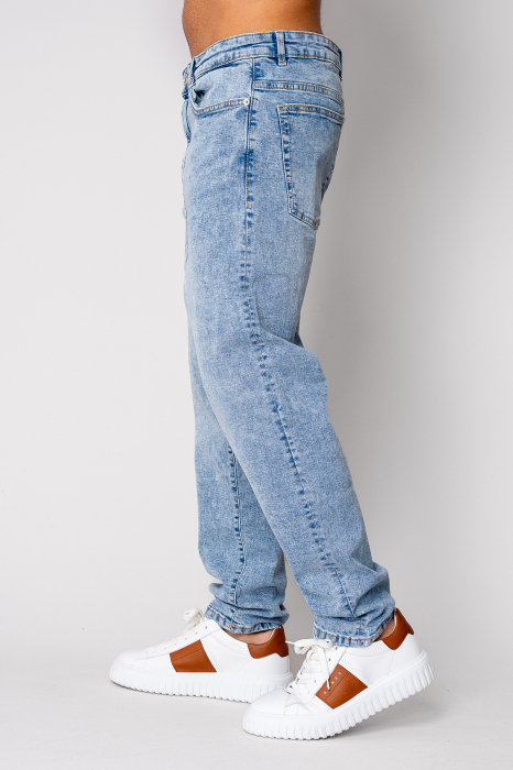 Regular Light Blue Stretchy Long Jeans [2]