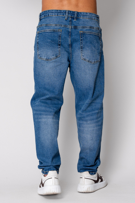 Regular Stretchy Long Jeans Dark Blue [3]