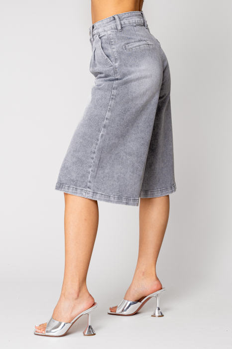 Blugi Elastici Largi 3/4 Light Grey [4]