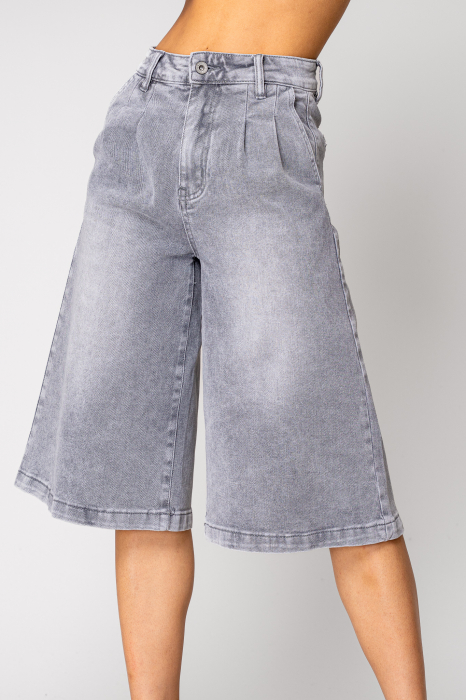 Blugi Elastici Largi 3/4 Light Grey [2]