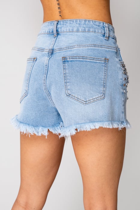 Blue denim shorts [4]