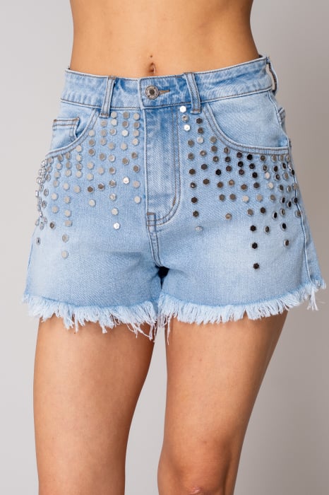 Blue denim shorts [2]