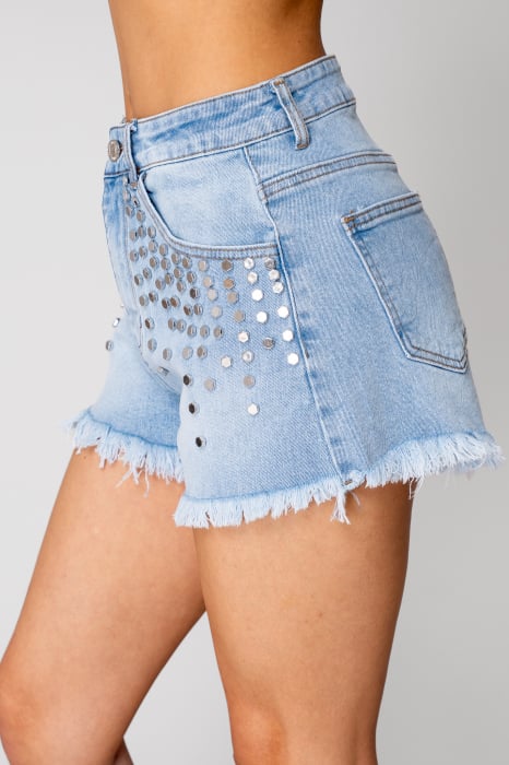 Blue denim shorts [3]