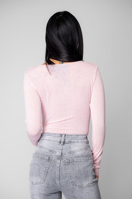 Bluza subtire din mix de casmir Light Pink [3]