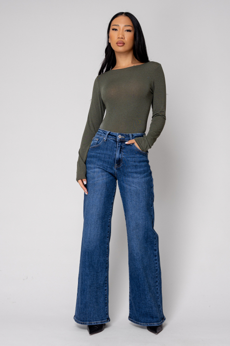 Bluza subtire din mix de casmir Light Kaki [4]