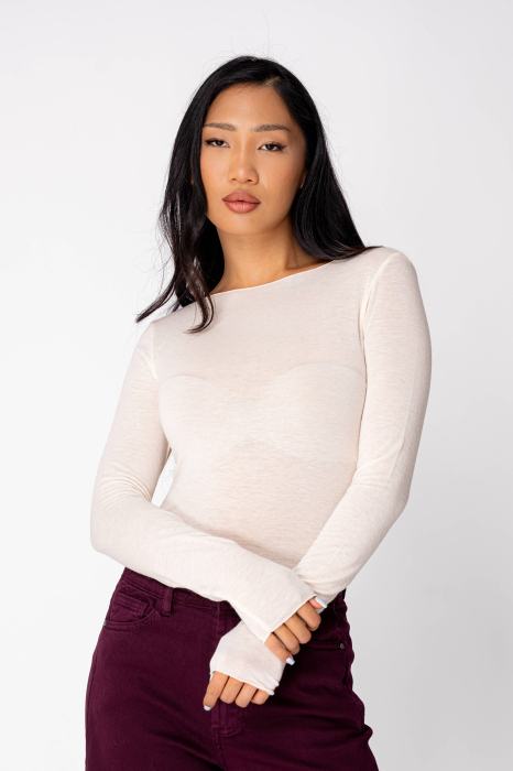 Bluza subtire din mix de casmir Light Yellow