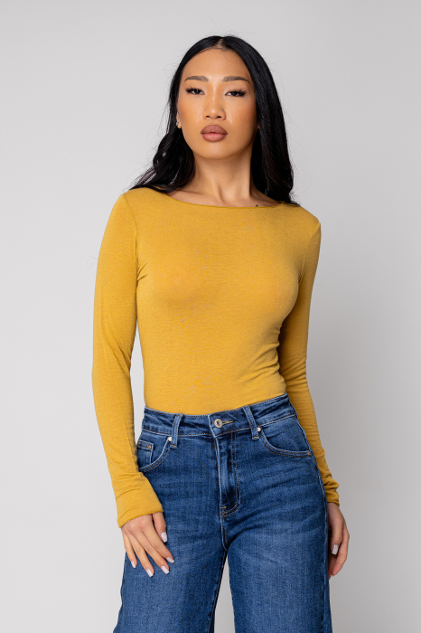 Bluza subtire din mix de casmir Mustard [1]